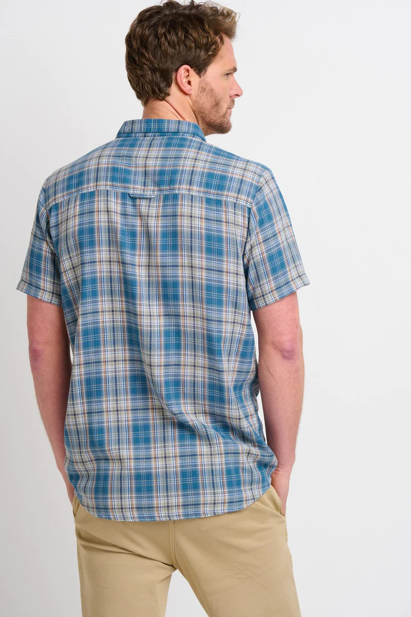 Blue Checked Short Sleeve Shirt