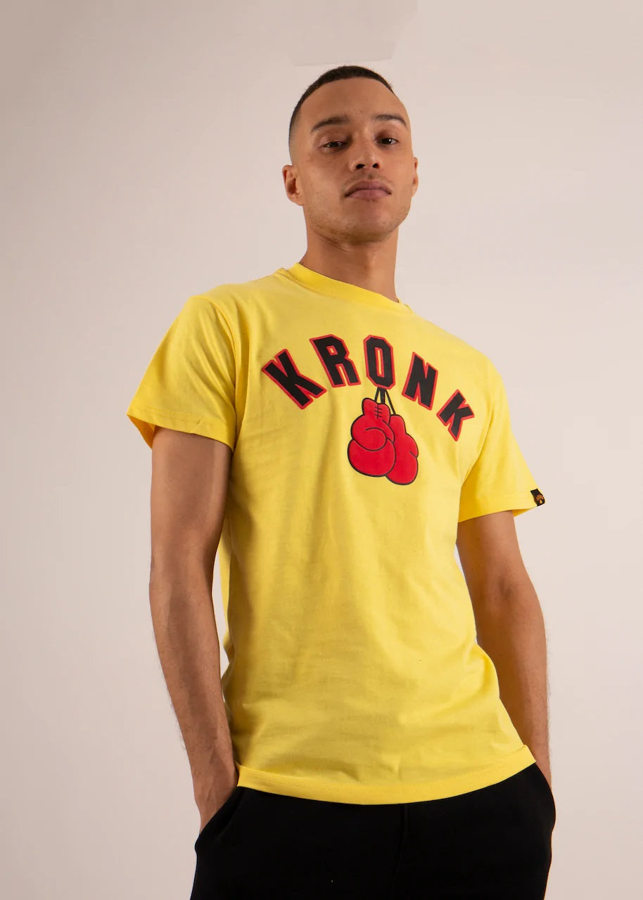 KRONK Gloves T Shirt Yellow - MJ's Menswear Derry