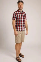 Load image into Gallery viewer, Judd Short Sleeve 100% Cotton Check Dusty Garnet
