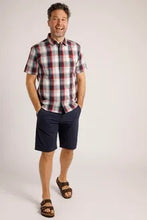 Load image into Gallery viewer, Judd Short Sleeve 100% Cotton Check Dusty Navy