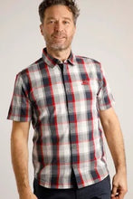 Load image into Gallery viewer, Judd Short Sleeve 100% Cotton Check Dusty Navy