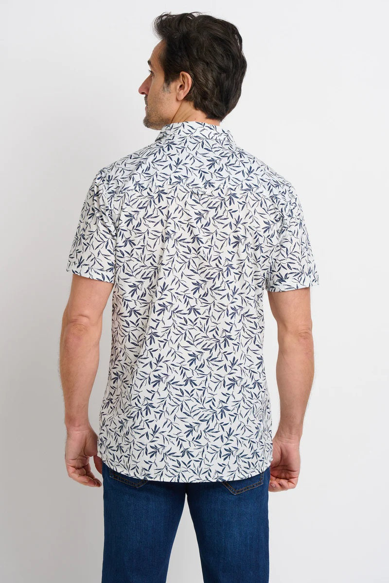 White Leaf Short Sleeve Shirt
