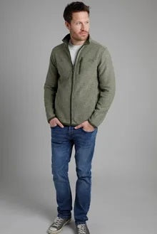 Rossten eco full zip grid fleece dark olive