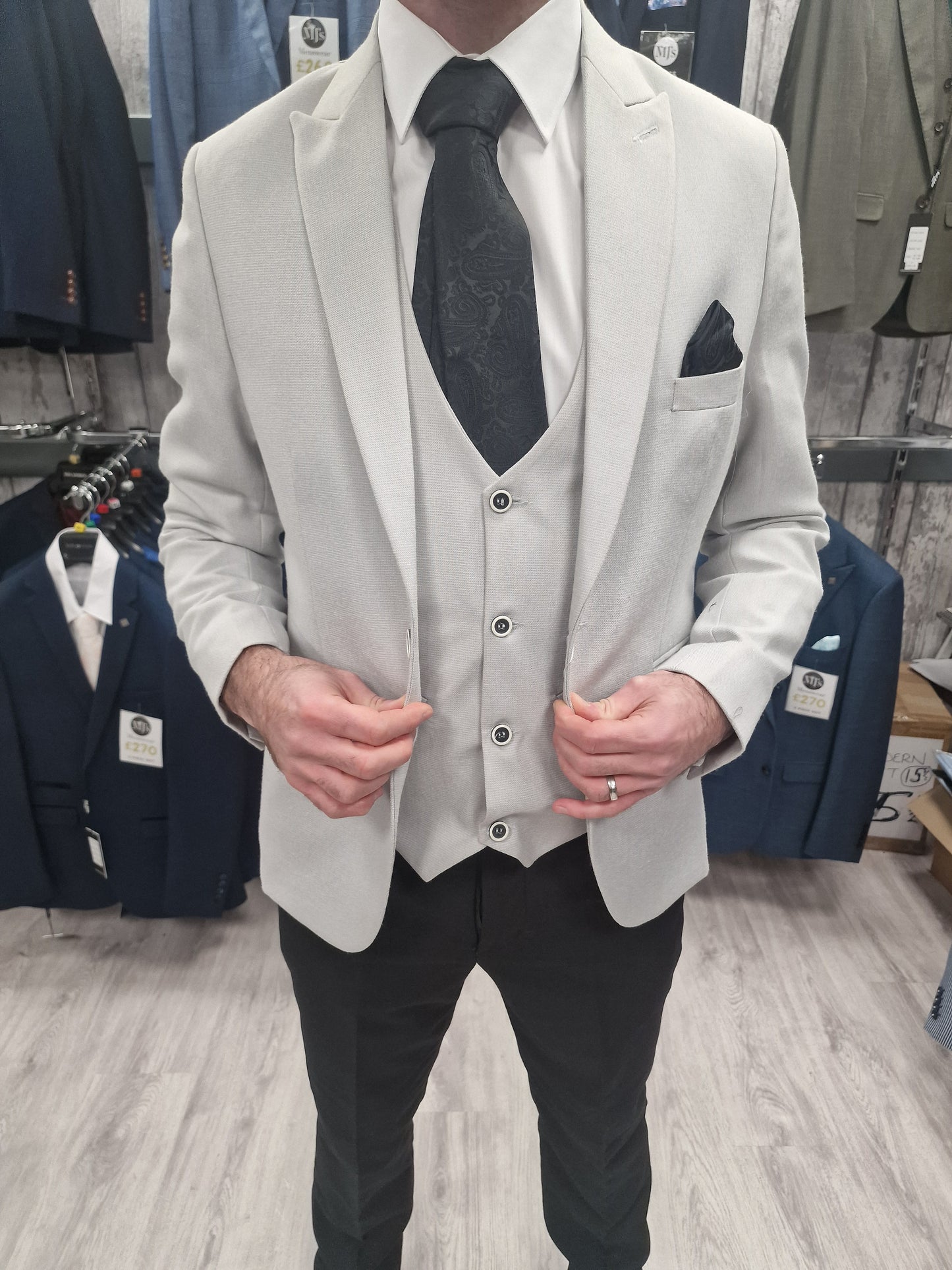 Martin Stone Suit with black trousers