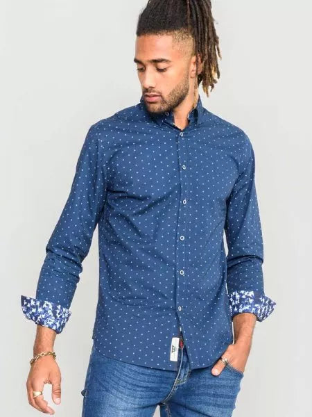 CHILTON Micro With Concealed Button Down Collar Shirt