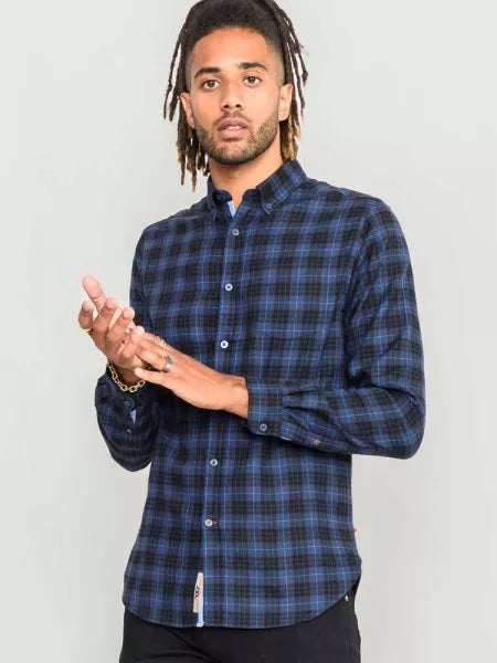 DOVERCOURT Flannel Check Shirt With Button Down Collar And Pocket