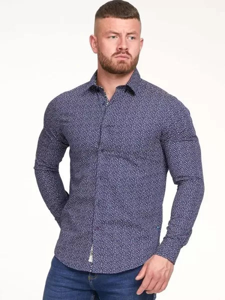VALENCE Micro With Concealed Button Down Collar Shirt