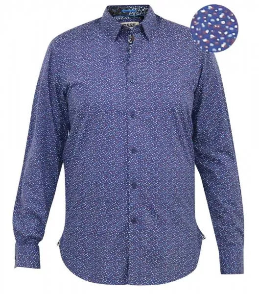 VALENCE Micro With Concealed Button Down Collar Shirt
