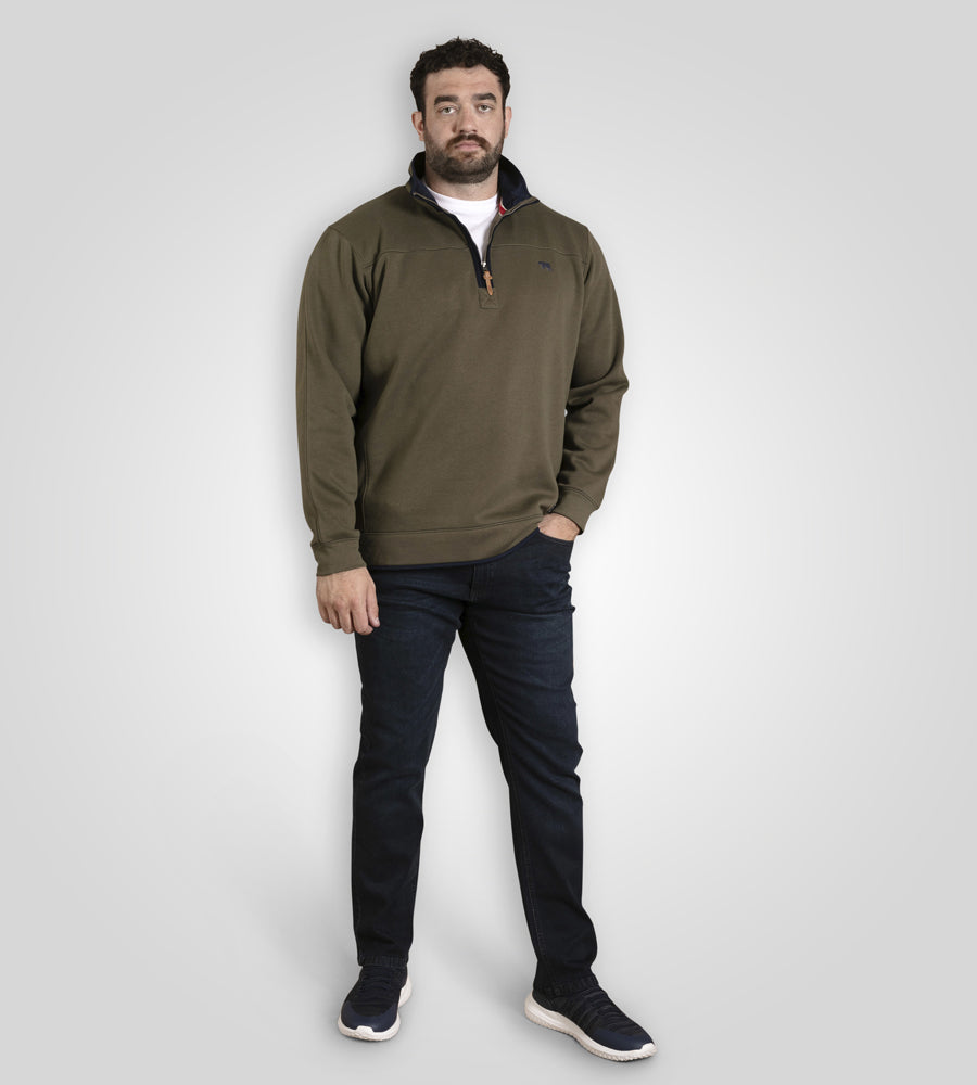 Leicester Khaki Half Zip Sweatshirt