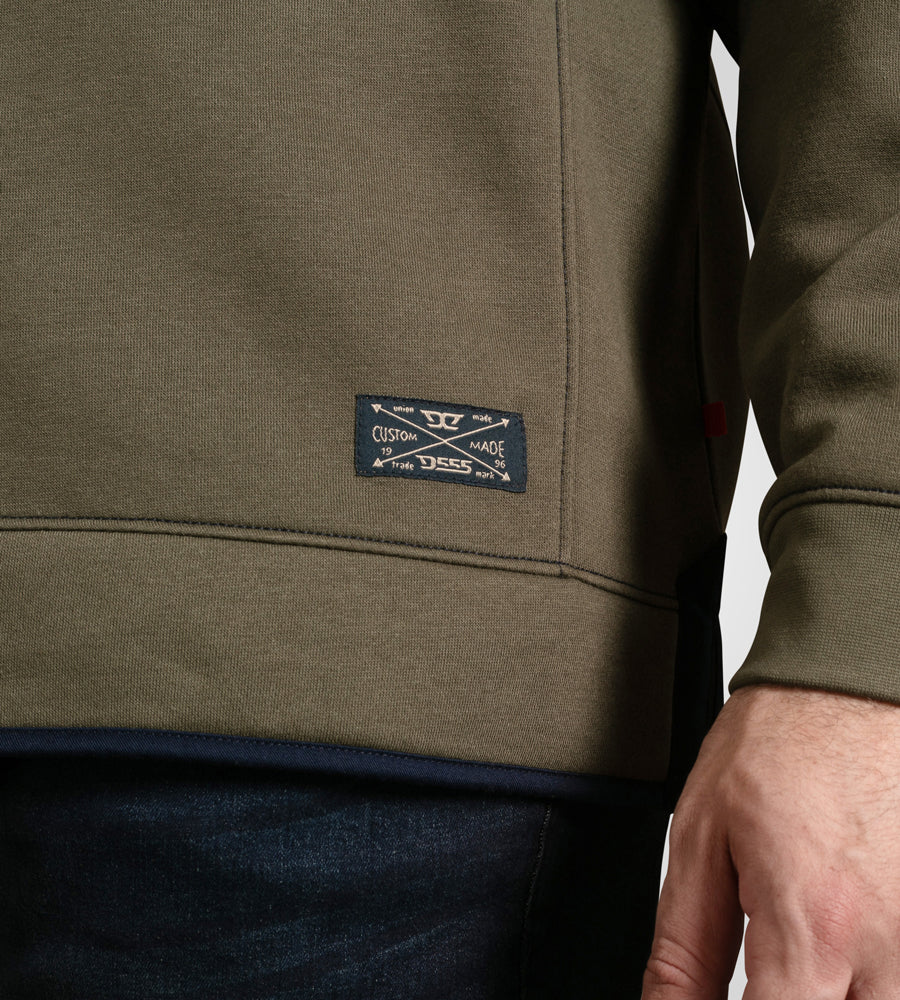 Leicester Khaki Half Zip Sweatshirt