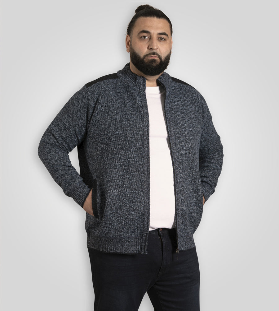 Dereham Knitted Blue Zip Through