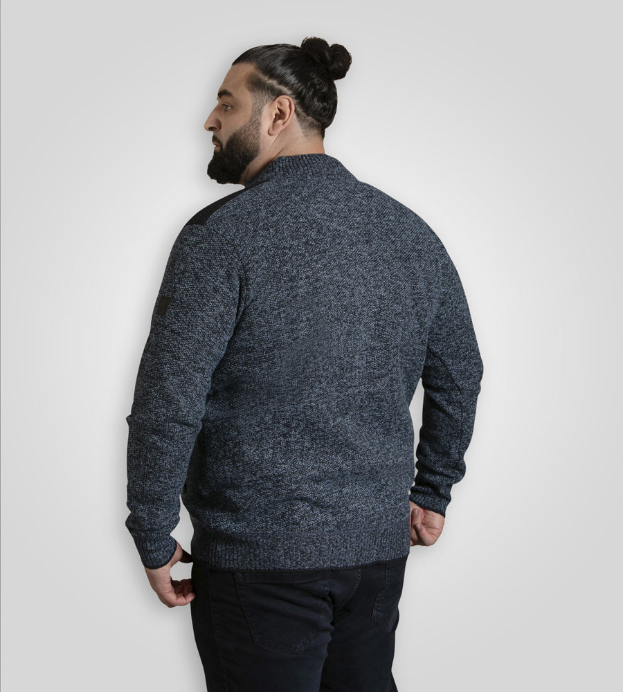 Dereham Knitted Blue Zip Through