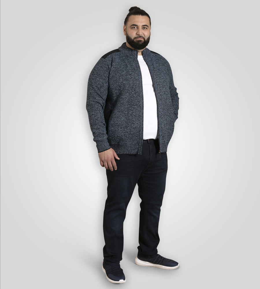 Dereham Knitted Blue Zip Through