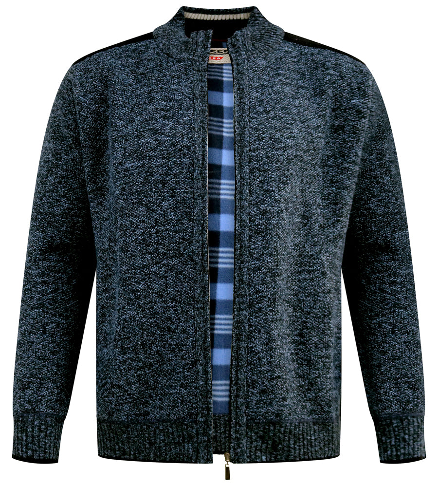 Dereham Knitted Blue Zip Through