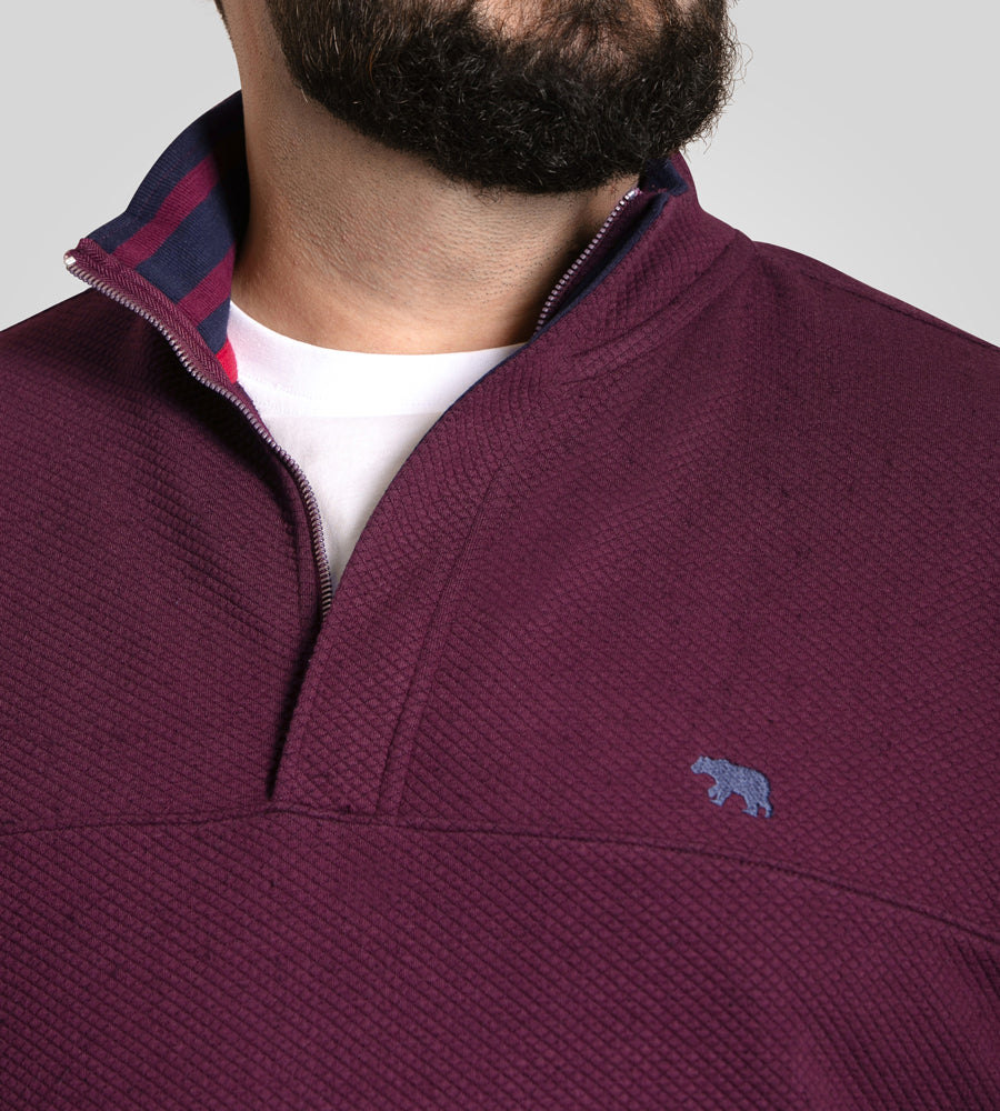 Lancaster Burgandy Half Zip