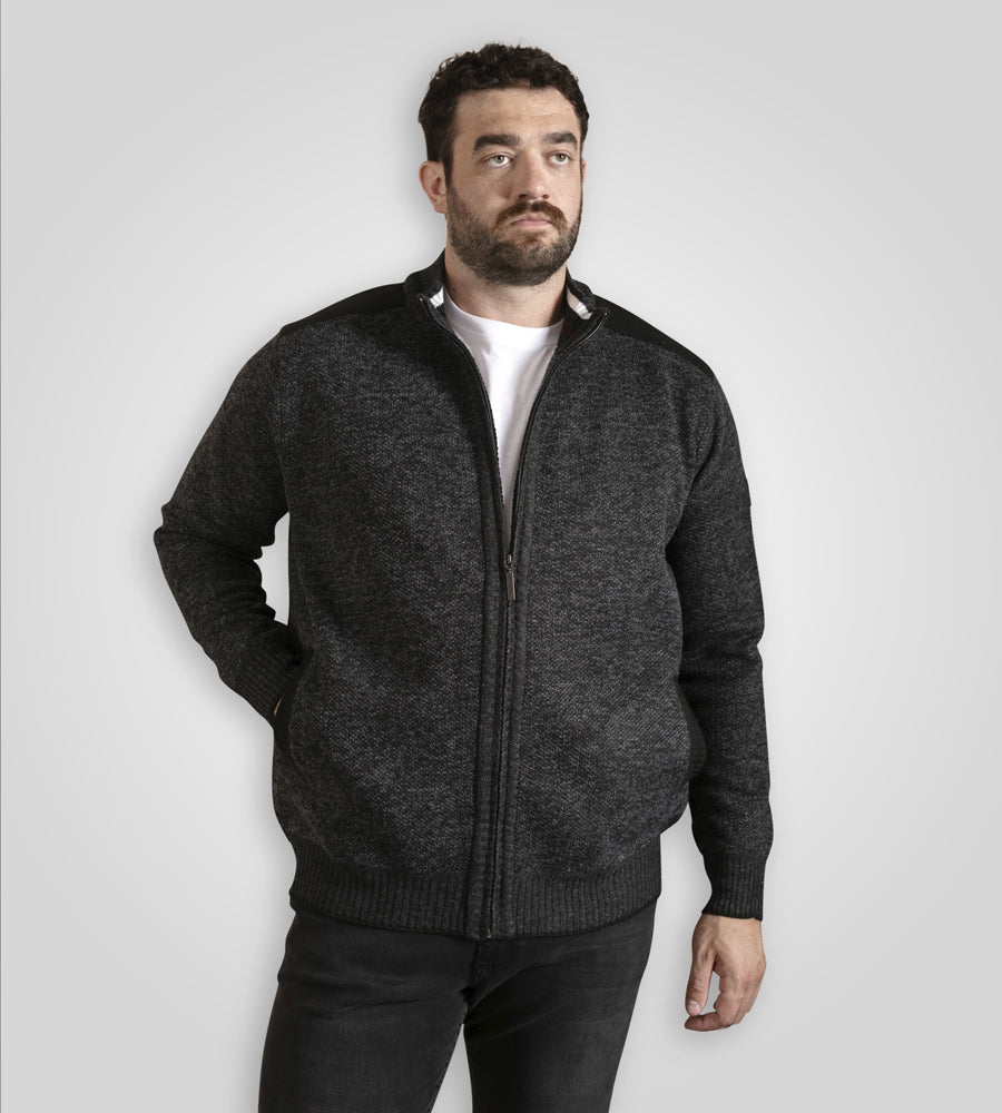 Dereham Knitted Black Zip Through