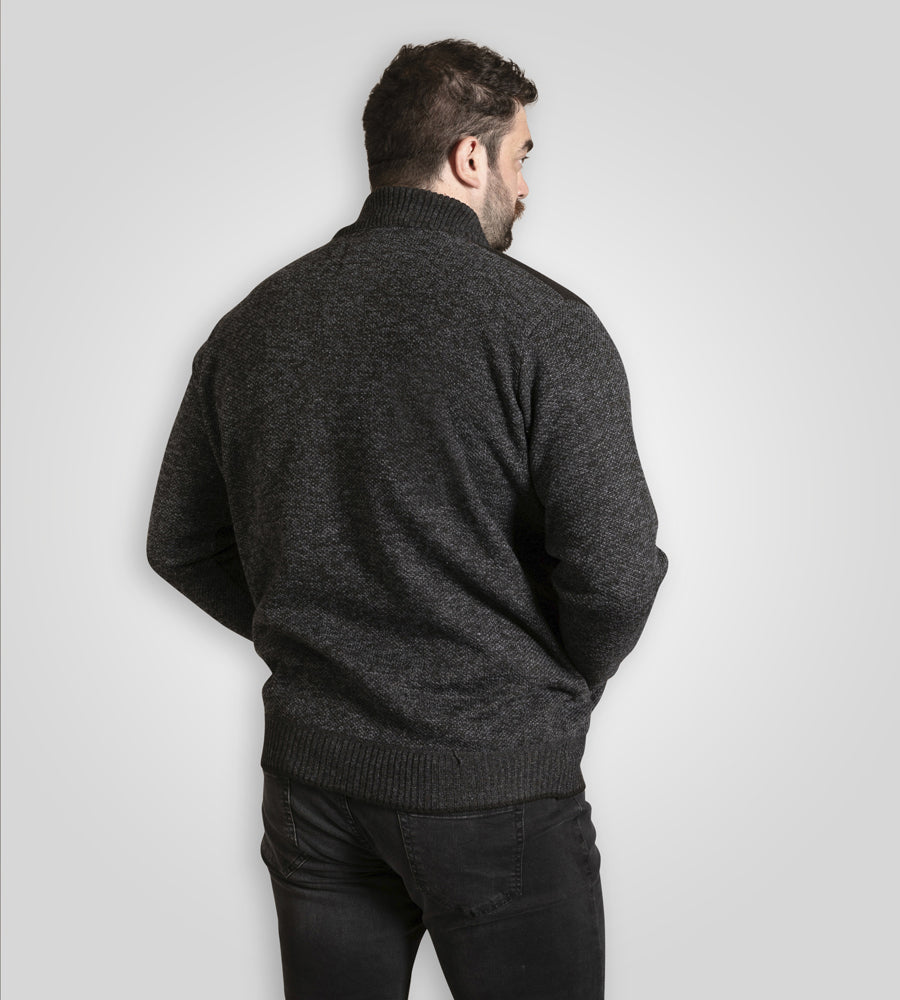 Dereham Knitted Black Zip Through