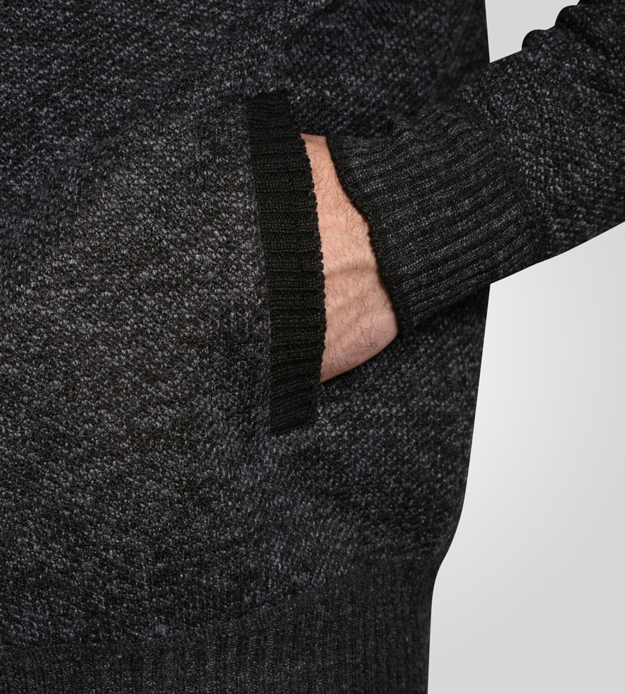 Dereham Knitted Black Zip Through