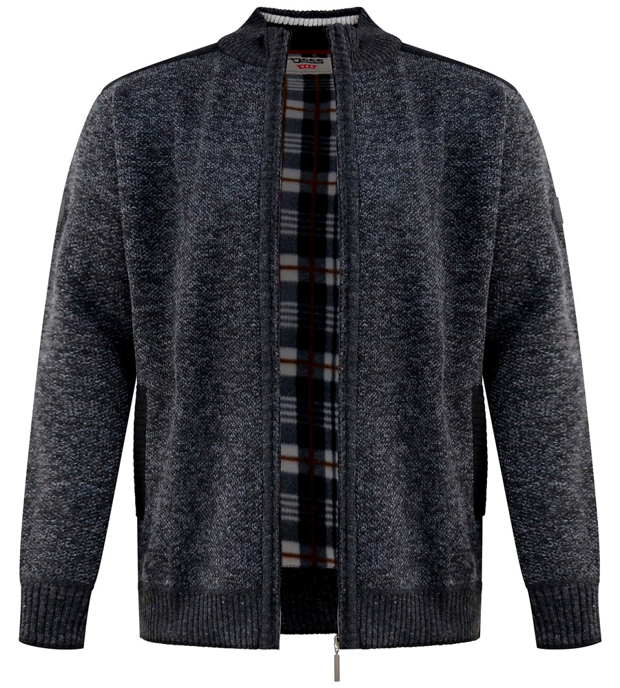 Dereham Knitted Black Zip Through