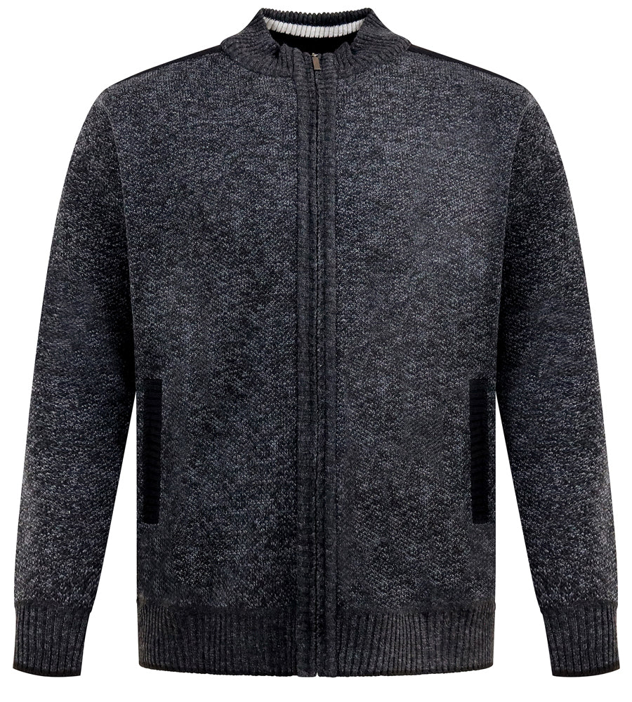 Dereham Knitted Black Zip Through
