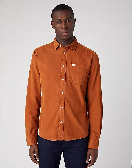 Wrangler 1 Pocket Leather Brown Shirt