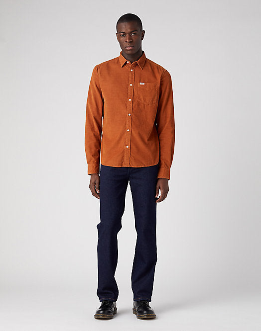 Wrangler 1 Pocket Leather Brown Shirt