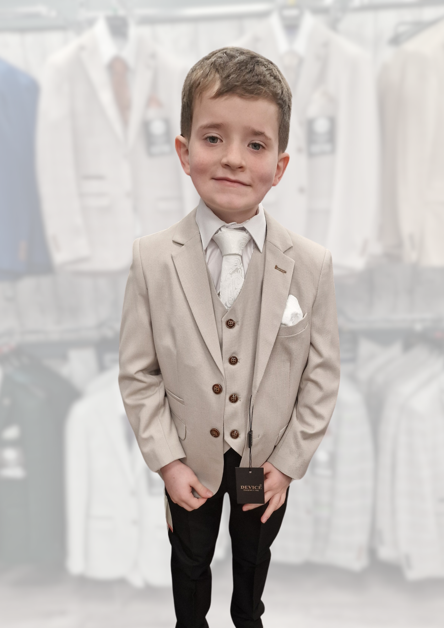 Boy's Mayfair Stone with black trousers