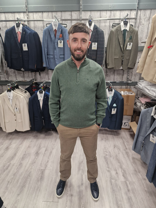 Vince Sage Half Zip with Sand Chinos