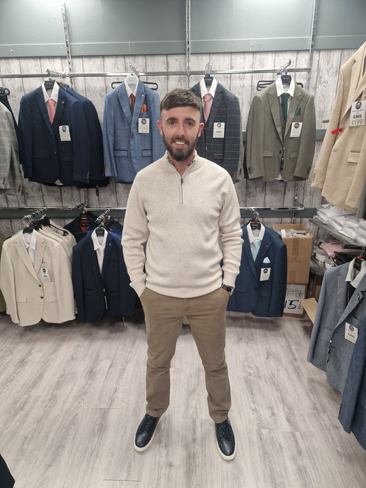Vince Sand Half Zip with Sand Chinos