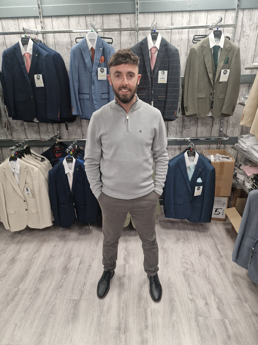 Ultan Grey Half Zip with Grey Chinos