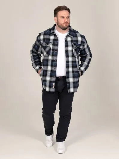 NEWMAN Navy Check Shacket Overshirt