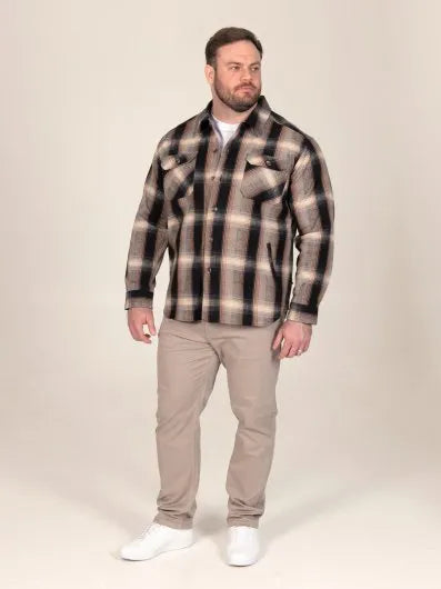 HOPKINS Tan Check Shacket Overshirt