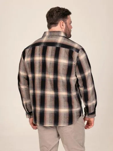 HOPKINS Tan Check Shacket Overshirt