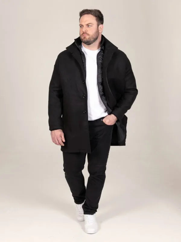 Overcoat Jacket With Quilted Centre Panel