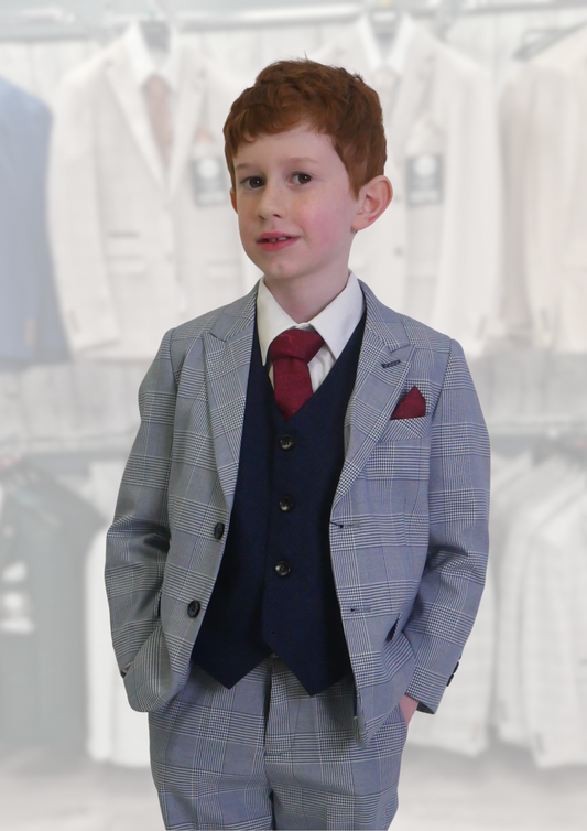Boy's Mark Sky 2 Piece with Arthur Navy  Waistcoat