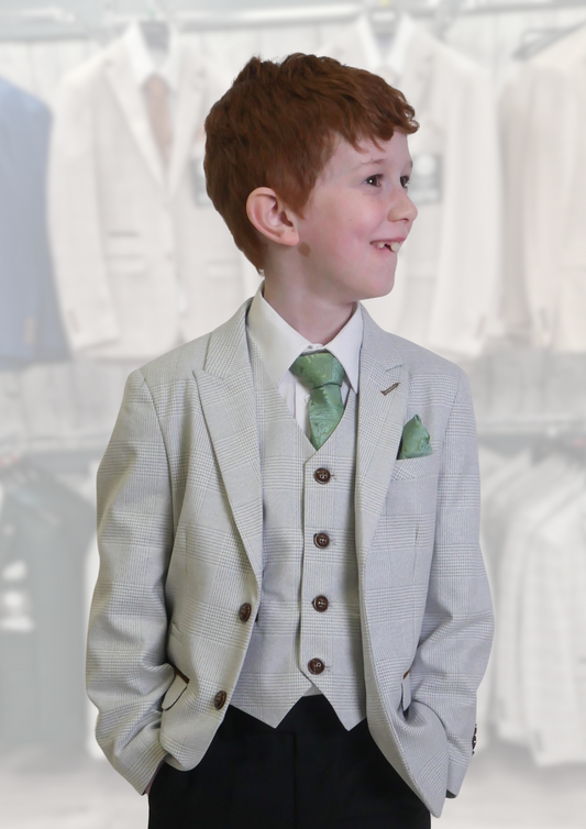 Boy's Mark Stone 3 Piece Suit with black trouser