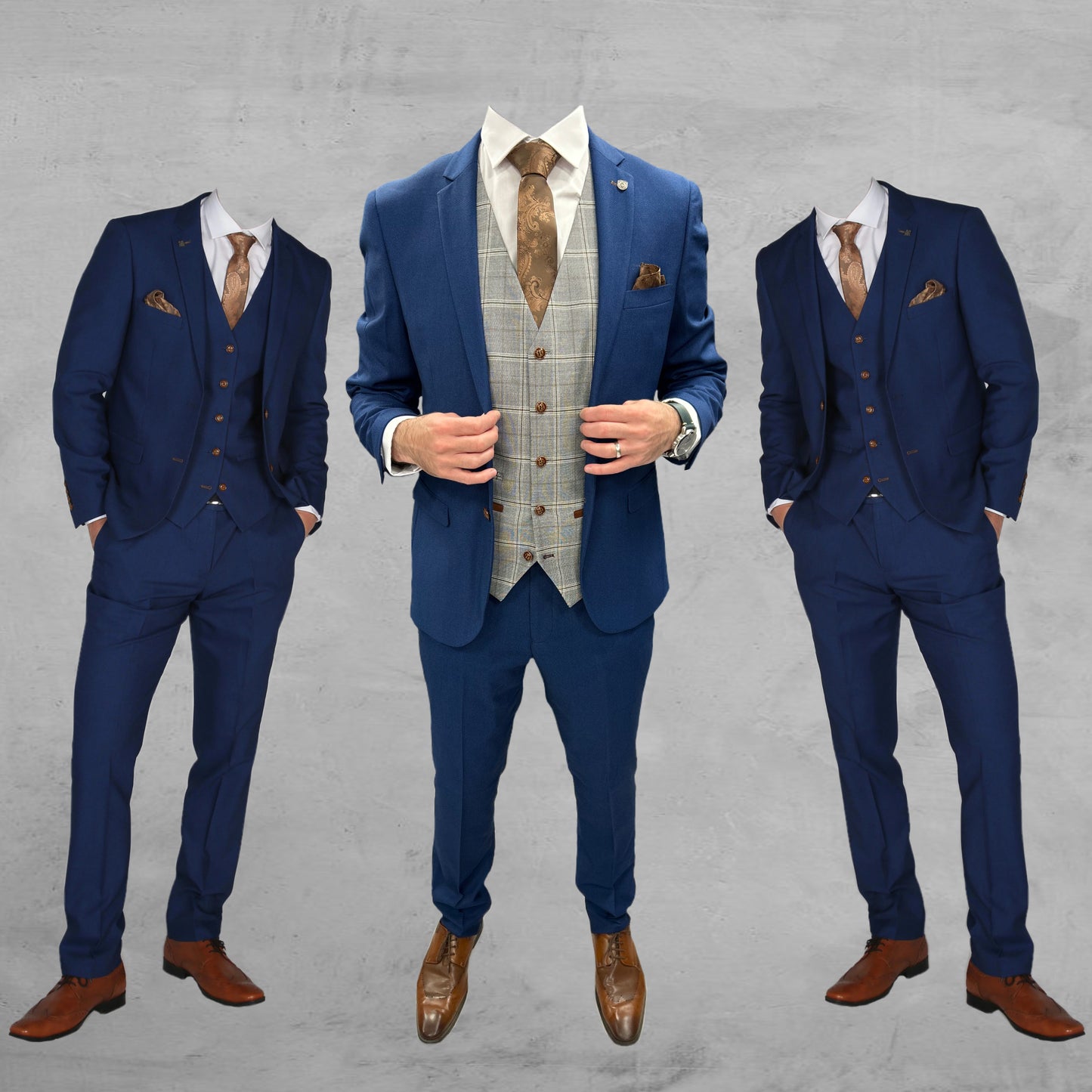 Mayfair Blue Jacket & Trouser with Francis grey waistcoat + Mayfair Blue Wedding Quotation