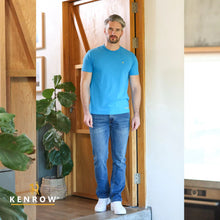 Load image into Gallery viewer, Ashton Tapered Leg Dark Mid Blue Jeans
