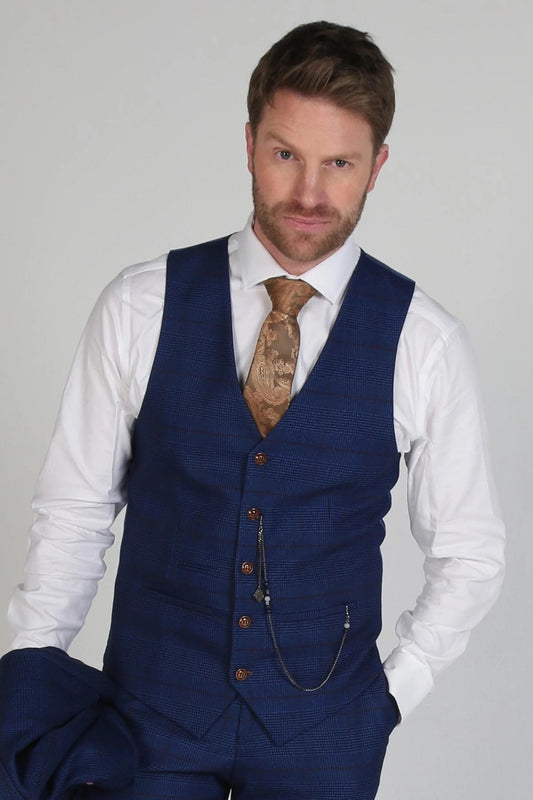Alex Navy Waistcoat