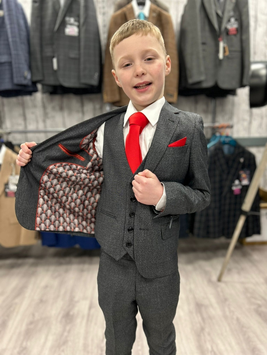 Boy's Archie Grey 3 Piece Suit