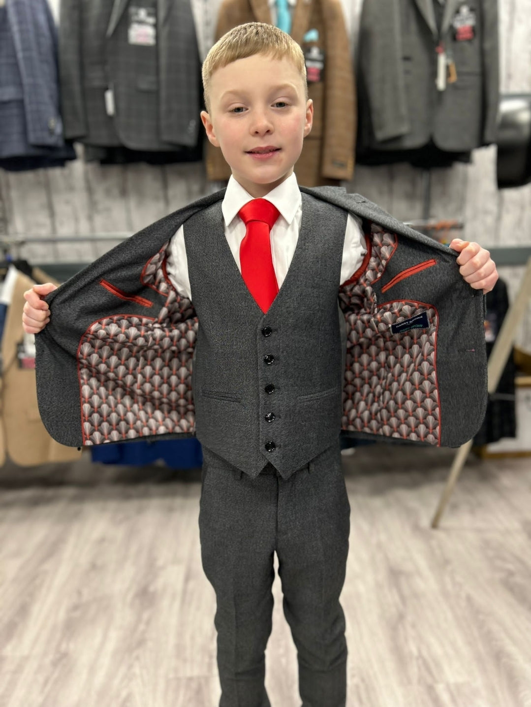 Boy's Archie Grey 3 Piece Suit