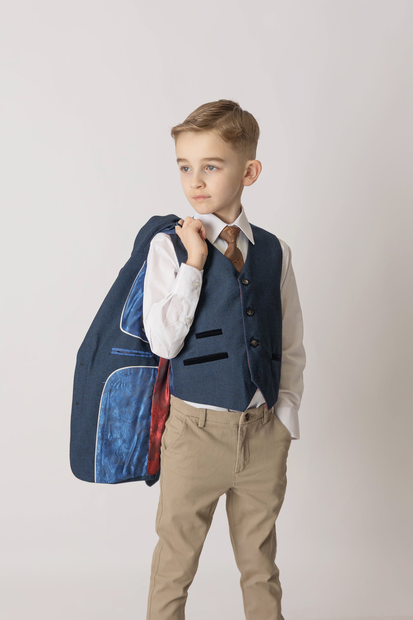 Arthur Navy with sand chino