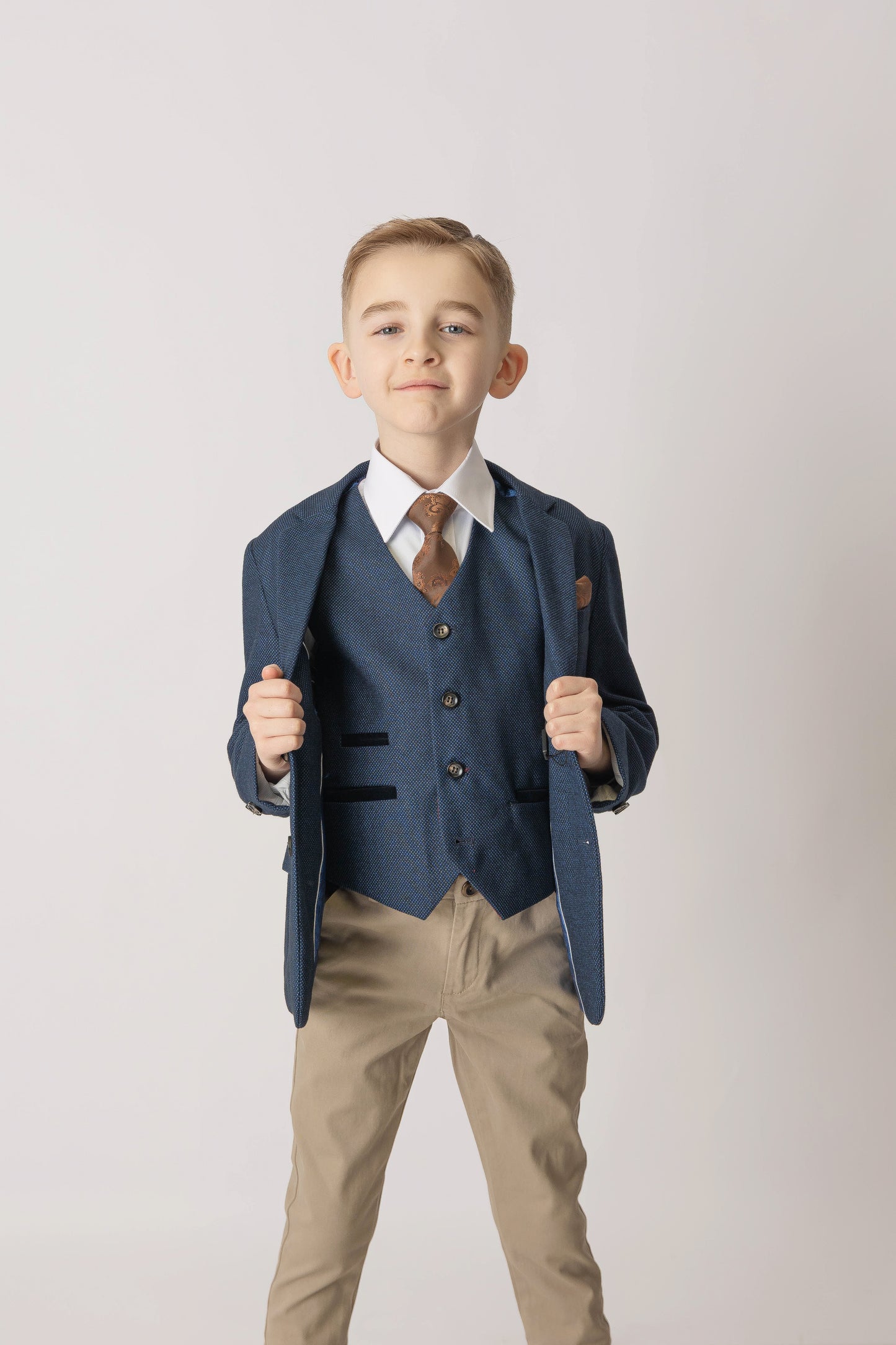Arthur Navy with sand chino