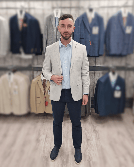 Belmont Silver Jacket with Navy Chino