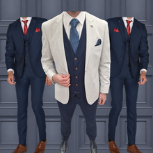 Load image into Gallery viewer, Belmont Silver + Calvin Navy Wedding Quotation 5
