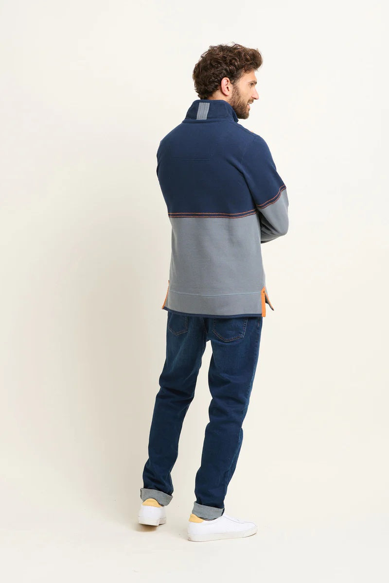 Brakeburn Blue Pique 1/4 Zip Sweat