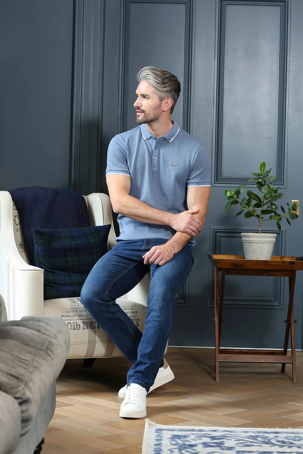 Kenrow Chad Textured Polo Powder Blue