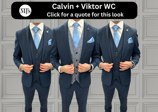 Calvin with Viktor + Calvin Navy Hire Wedding Quotation