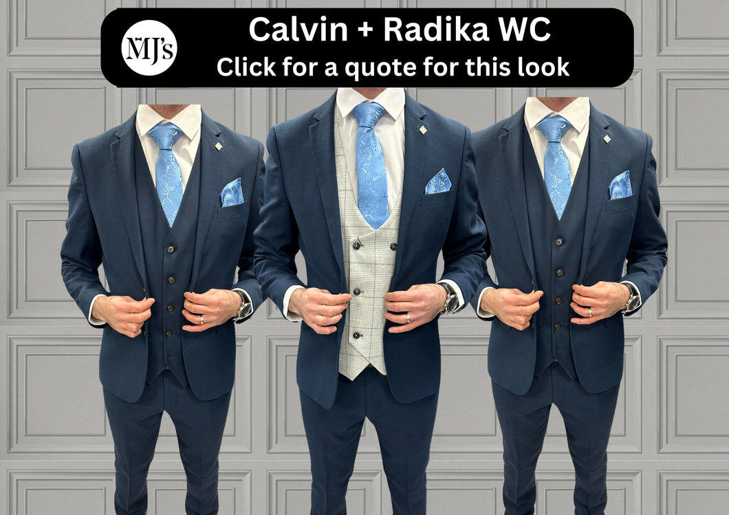 Calvin with Radika + Calvin Navy Hire Wedding Quotation
