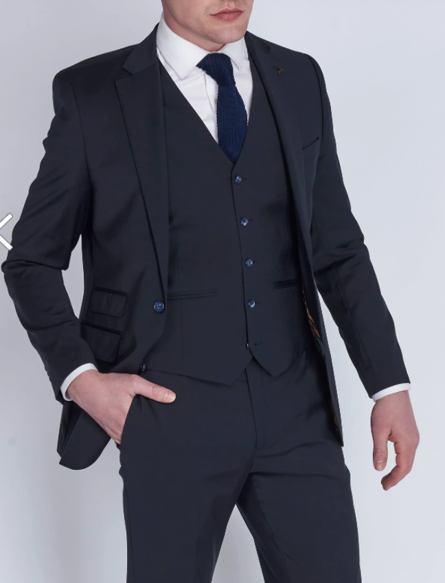Charlie navy 3 piece suit for hire